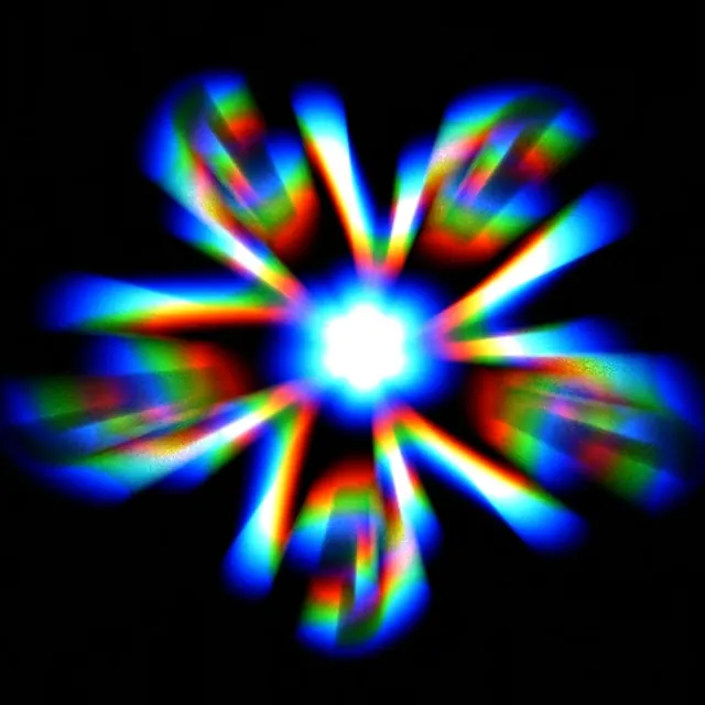 The Lead Major emblem glowing in blue, red and green light on a black background.